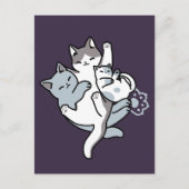 ニャーニャーニャー鳴き声 – かわいい寝猫 ポストカード (正面)
