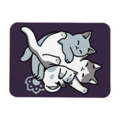 ニャーニャーニャー鳴き声 – かわいい寝猫 マグネット (横)