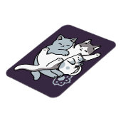 ニャーニャーニャー鳴き声 – かわいい寝猫 マグネット (左側)