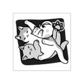 ニャーニャーニャー鳴き声 – かわいい寝猫 ラバースタンプ (インプリント)