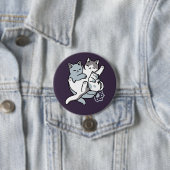 ニャーニャーニャー鳴き声 – かわいい寝猫 缶バッジ (インサイチュ)