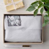 ニャーニャーニャー鳴き声 – かわいい寝猫 薄葉紙 (ギフト)