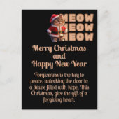 ニャーニャーニャーSanta Catクリスマスポストカード ポストカード (正面)