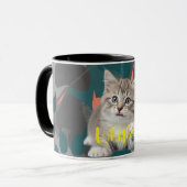 ニャーニャーパーソナライズされたグ猫フォトマグカップ マグカップ (正面左)
