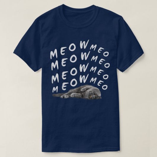 ニャーニャー怠けカッコいい猫  Tシャツ (デザイン正面)