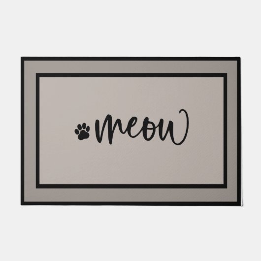 ニャーニャー黒ネコおもしろい型Kitty Cat型 ドアマット (正面)