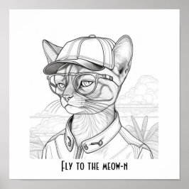 ニャーニャー・アビシニアン猫アートへ ポスター