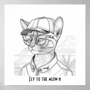 ニャーニャー・アビシニアン猫アートへ ポスター