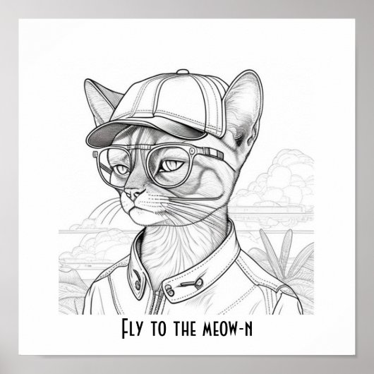 ニャーニャー・アビシニアン猫アートへ ポスター (正面)