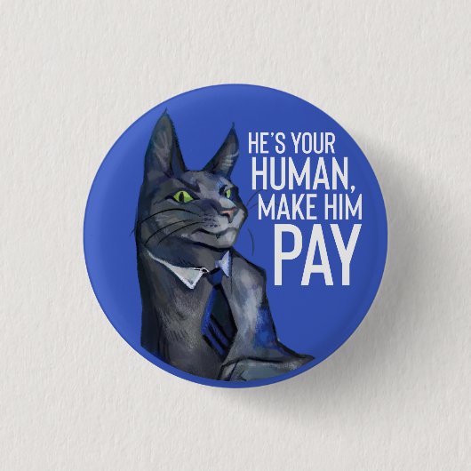 ニャーニャーPufytailボタン 缶バッジ (正面)