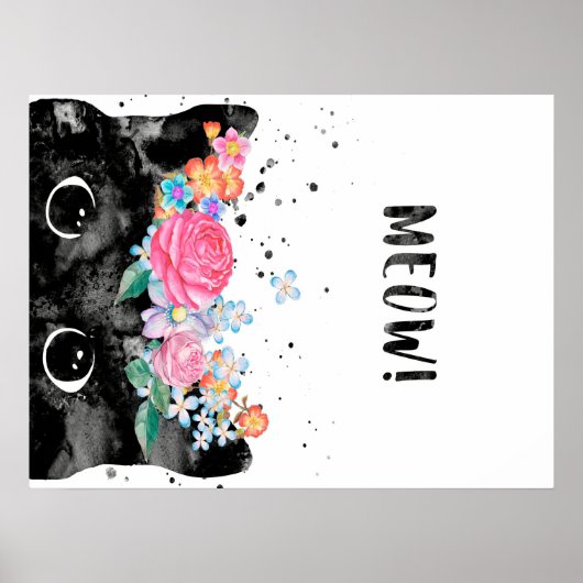 ニャーピーキングキャットキットン猫好きギフトアイディア ポスター (正面)