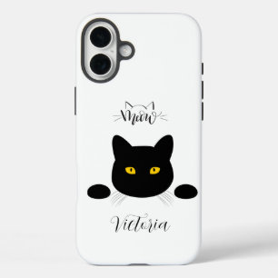 ニャーブラックキャットゴールデンアイズカスタマイズ iPhone 16 PLUSケース