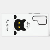 ニャーブラックキャットゴールデンアイズカスタマイズ SAMSUNG GALAXYケース (裏面横)