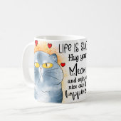 ニャーマグカップを抱き締める コーヒーマグカップ (正面左)