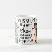 ニャーマグカップを抱き締める コーヒーマグカップ (中央)