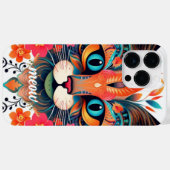 ニャーマニア:赤青フローラかわいい猫 Case-Mate iPhoneケース (裏面 (横))