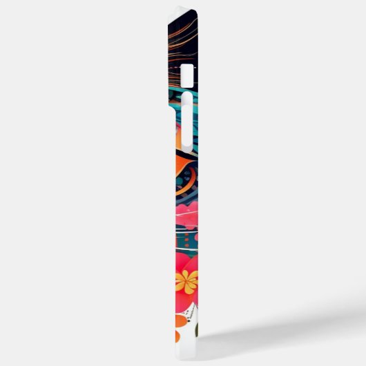 ニャーマニア：赤青フローラかわいい猫 Case-Mate iPhoneケース (裏面 / 左)