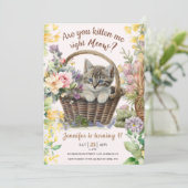 ニャーン!フラワール・キュート・キッテン・ガール・ネコ 1さいのおたんじょうび 招待状 (スタンド正面)