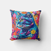 ニャー最高傑作：最適なキャットア絵を描ート クッション (正面)