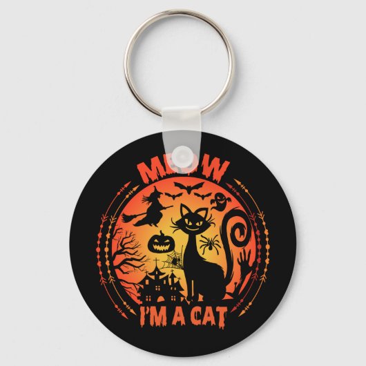 ニャー猫ハロウィーン猫 キーホルダー (正面)