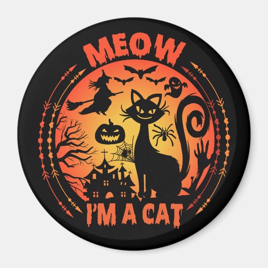 ニャー猫ハロウィーン猫 マグネット (正面)