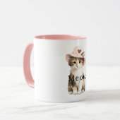 ニャー猫ピンク帽子ハート マグカップ (正面左)