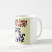 ニャー王室のの痛み – 不機嫌な猫キング漫画アート コーヒーマグカップ (正面右)