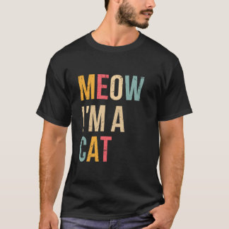 ニャー私は猫おかしなハロウィーン怠惰な簡単猫コスチュウ Tシャツ
