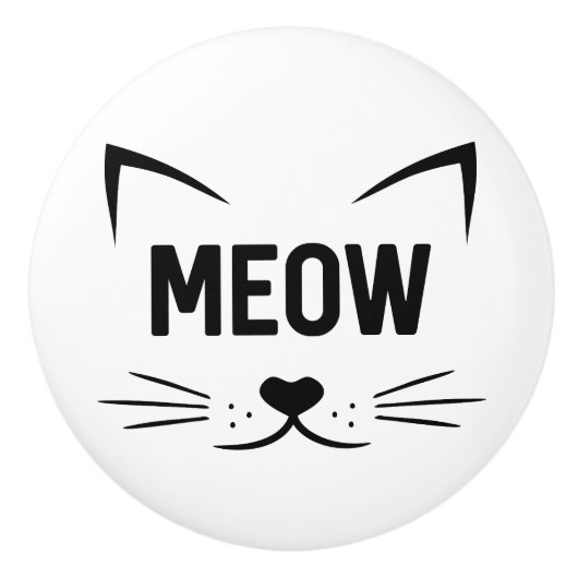 ニャー顔 セラミックノブ (正面)