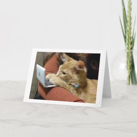 ニャー鳴きはお休み、クリスマスプレゼントを贈ります カード (正面)