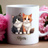「ニャー」かわいい猫デュオマグ コーヒーマグカップ
