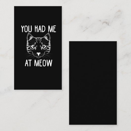 『ニャー』に私がいたのねおもしろい猫ことわざ 名刺 (正面/裏面)