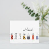 ニャー!キャットポーズペットキャッツタイガーカラフルおもしろい ポストカード (スタンド正面)