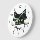 ニャー！キャット ラージ壁時計 (傾斜)
