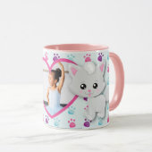 ニャー・ニャー・キティ猫パーソナライズされた写真 マグカップ (正面右)