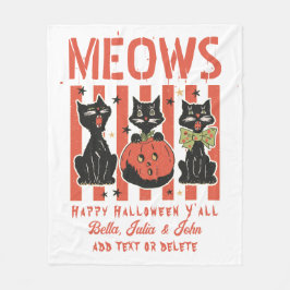 ニャー ハロウィン 黒猫 ペットショップ トリック オア トリート フリースブランケット