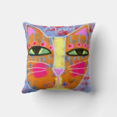 ニャー!抽象芸術キャット顔 クッション (裏面)