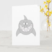 ニヤニヤしたサメ カード (黄色い花)