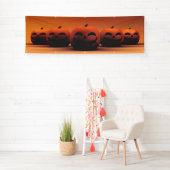 ニヤニヤするジャック·オ·ランタン·パンプキン·テンプレート壁紙 横断幕 (インサイチュ)