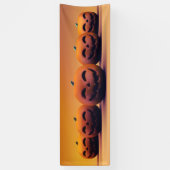 ニヤニヤするジャック·オ·ランタン·パンプキン·テンプレート壁紙 横断幕 (縦)