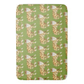 ニヤニヤするヒョウ猫パタ – アボカド バスマット (正面縦)