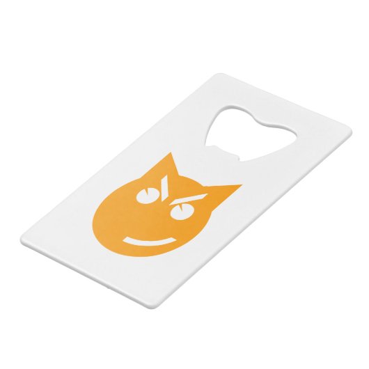 ニヤニヤする絵文字 クレジットカード栓抜き (正面アングル)