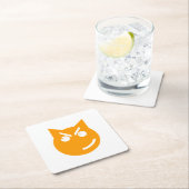 ニヤニヤする絵文字 スクエアペーパーコースター (インサイチュ)