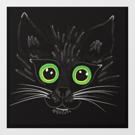 ニヤニヤする緑の目の猫 ウィンドウサイン (シート)