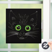 ニヤニヤする緑の目の猫 ウィンドウサイン (ホーム)