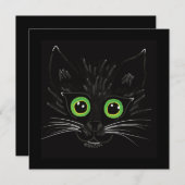 ニヤニヤする緑の目の猫 シーズンカード (正面/裏面)