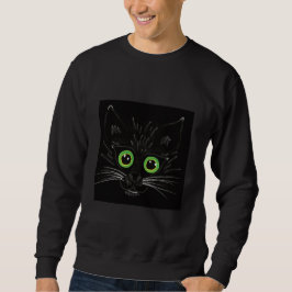 ニヤニヤする緑の目の猫 スウェットシャツ