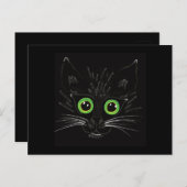 ニヤニヤする緑の目の猫 ポストカード (正面/裏面)