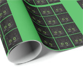 ニヤニヤする緑の目の猫 ラッピングペーパー (ロールコーナー)