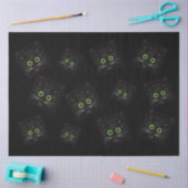 ニヤニヤする緑の目の猫 薄葉紙 (クラフト)